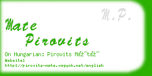 mate pirovits business card